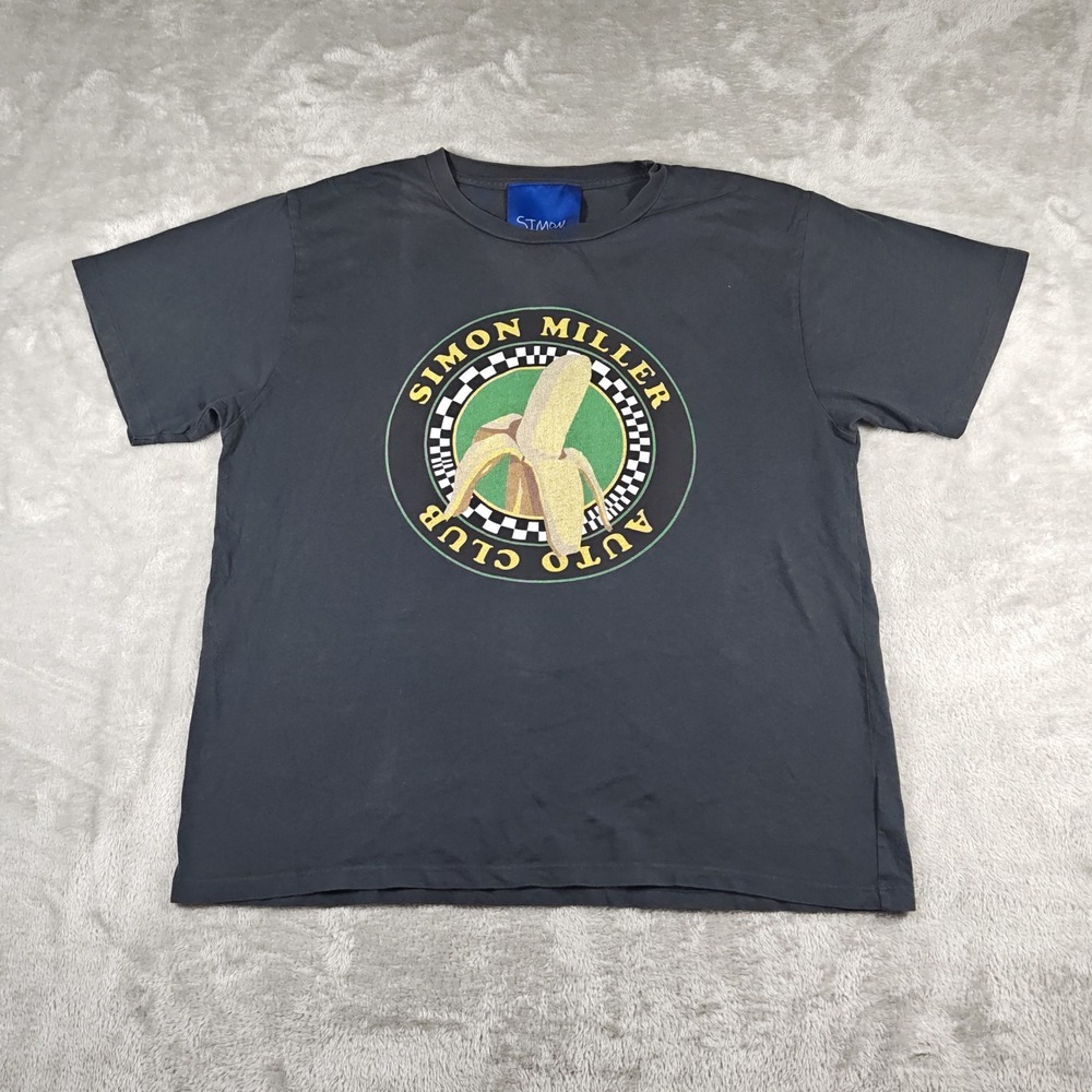 34. Shirt Mens Medium Faded Black Banana Auto Club Cotton Made In USA